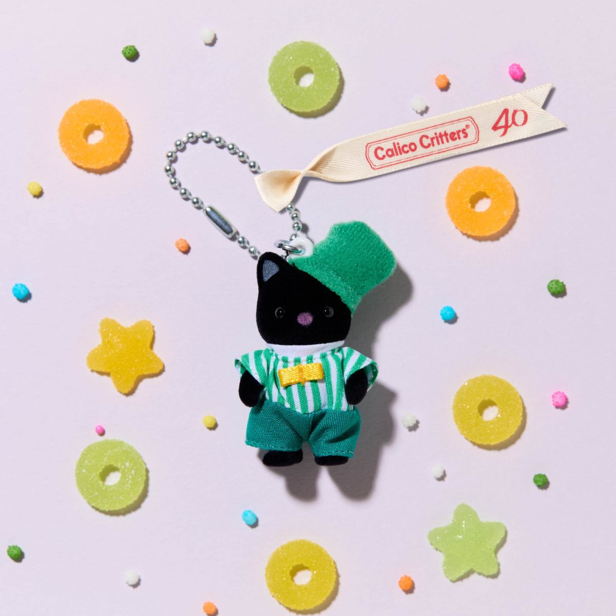 Keychain Tuxedo Cat | Baby Green Emerald Series - Image 2